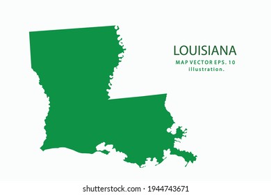 Mapa de LOUISIANA. Vector eps10. color verde. con un fondo blanco.
