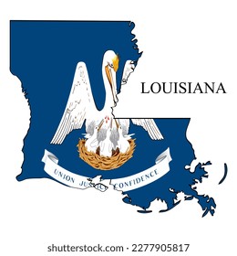 Louisiana map vector illustration. Global economy. State in America. North America. United States. America. U.S.A