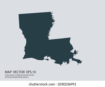 LOUISIANA map vector, isolated on gray background