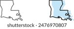 louisiana map, louisiana vector, louisiana outline, louisiana