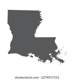 Louisiana map vector. Map of Louisiana state silhouette vector