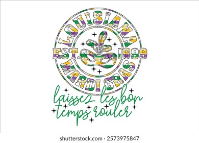 Louisiana Mardi Gras EPS Sublimation T-shirt Design