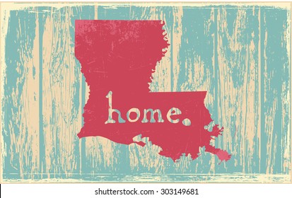 Louisiana nostalgic rustic vintage state vector sign