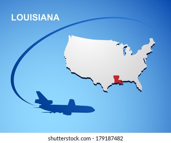 Louisiana on USA map