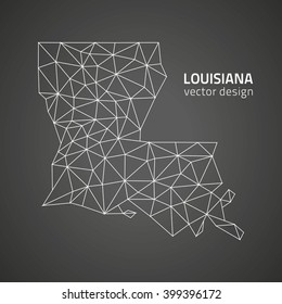Louisiana Outline Grey Vector Map