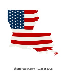 Louisiana patriotic map. Vector graphic design illustration