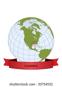 Louisiana, position on the globe