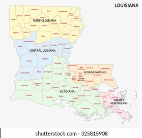 Louisiana Regions Map Stock Vector (Royalty Free) 325815908 | Shutterstock