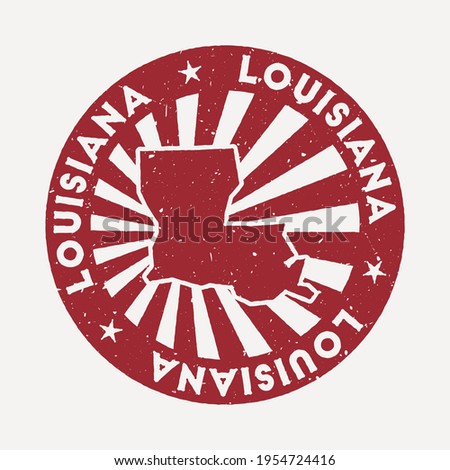 Louisiana stamp. Travel red rubber stamp with the map of us state, vector illustration. Can be used as insignia, logotype, label, sticker or badge of the Louisiana. Stock photo © 