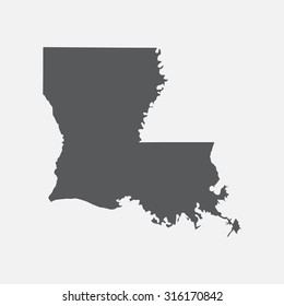 Louisiana state border map.