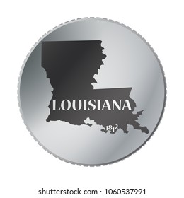 A Louisiana state coin isolated on a white background