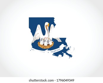 Louisiana State Flag Map Background