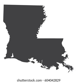 Louisiana State Map In Black On A White Background. Vector Illustration