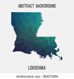 Louisiana state map in geometric polygonal style.Abstract tessellation,modern design background. Vector illustration EPS8