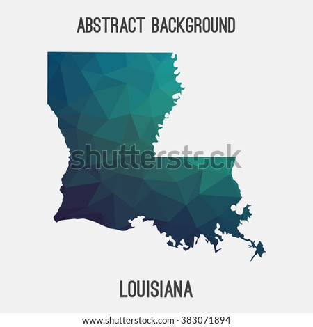 Louisiana state map in geometric polygonal style.Abstract tessellation,modern design background. Vector illustration EPS8