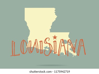 Louisiana State Map, Vector EPS 10.