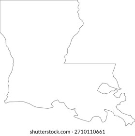 Mapa de vetor simples de contorno do estado de Louisiana minimalista