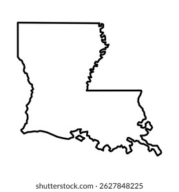 Louisiana State Outline Vector Map