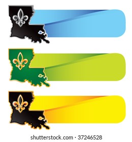 louisiana state shape on colored tabs