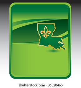 louisiana state shape on green background