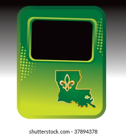 louisiana state shape on green halftone template