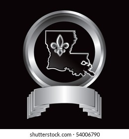 louisiana state silver round banner