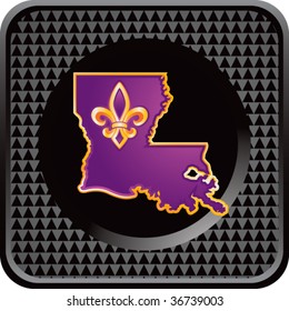 louisiana state symbol on black checkered web button