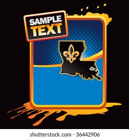 louisiana state symbol on orange grunge template