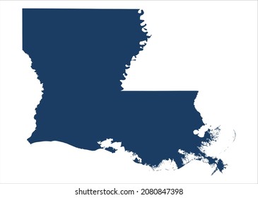 Louisiana State of USA map vector illustration on white background
