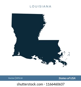 Louisiana - States of US Map Icon Vector Template Illustration Design. Vector EPS 10.