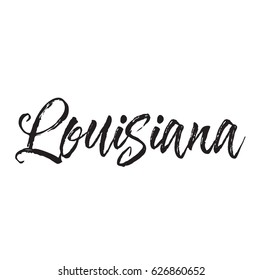 louisiana, text design. Vector calligraphy. Typography poster. Usable as background.