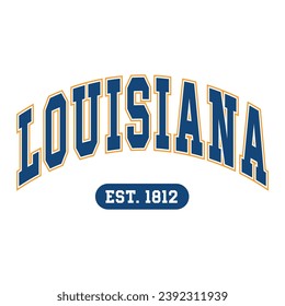 Louisiana typography design vector, usa state shirt design vector. Jersey design vector, T-shirt design for usa 