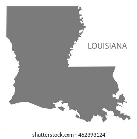 Louisiana USA Map in grey