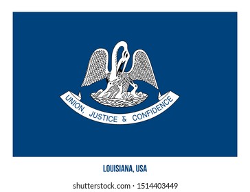 Louisiana (USA State) Flag Vector Illustration on White Background. Flag of the United States of America.