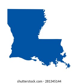 Louisiana USA State map. Fleur de lis symbol. logo template icon vector