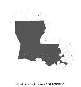 Louisiana vector map stamp. 