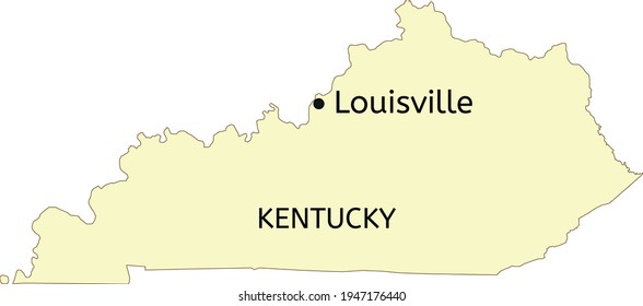 Louisville city location on Kentucky state map