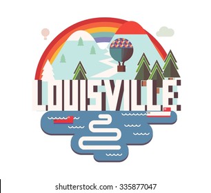 Louisville city logo in colorful vector