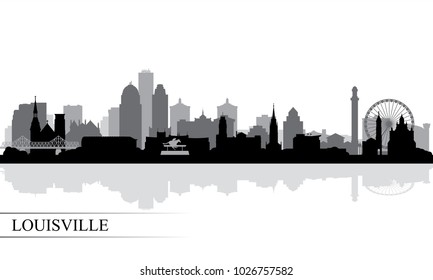 Louisville city skyline silhouette background, vector illustration