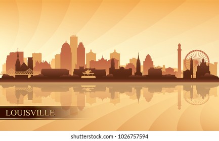 Louisville city skyline silhouette background, vector illustration