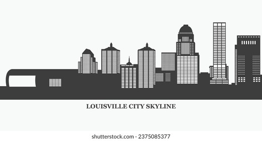 Louisville city skyline silhouette. Kentucky skyscraper high building in vector format
