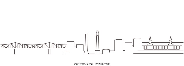 Louisville Dark Line Simple Minimalist Skyline With White Background