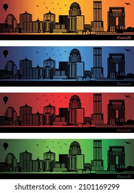 Louisville in a four different colors