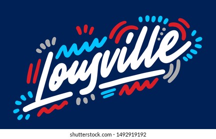 Louisville handwritten city name.Modern Calligraphy Hand Lettering for Printing,background ,logo, for posters, invitations, cards, etc. Typography vector.