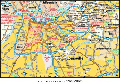 927 Louisville kentucky map Images, Stock Photos & Vectors | Shutterstock