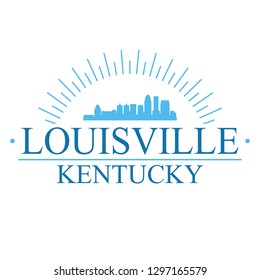 Louisville Kentucky. Banner Design. City Skyline. Silhouette Vector. Famous Monuments.
