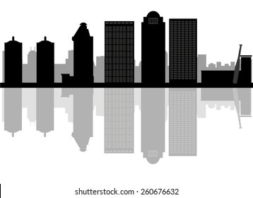 Louisville Kentucky city skyline silhouette. Vector illustration