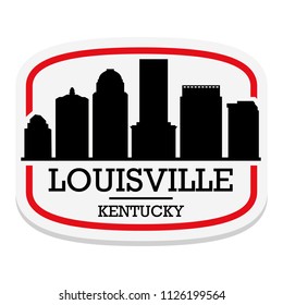 Louisville Kentucky Label Stamp Icon Skyline City Design Tourism Landmark.