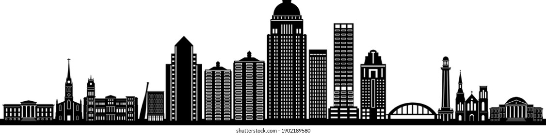 LOUISVILLE Kentucky SKYLINE City Silhouette
