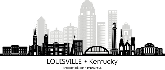 LOUISVILLE Kentucky SKYLINE City Silhouette
